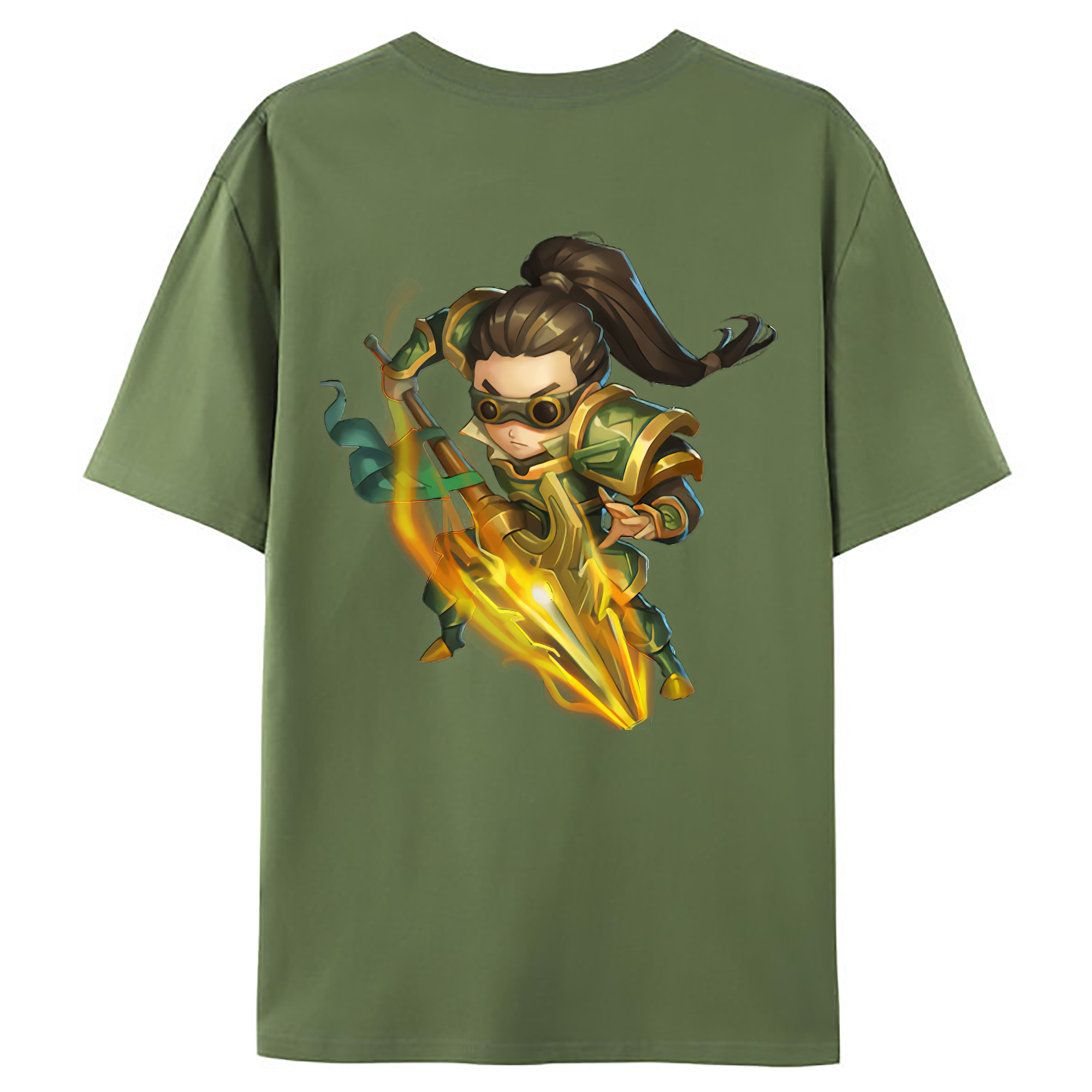 （画像用） リーグ・オブ・レジェンド League of Legends LOL 綿100％ メンズ半袖Tシャツ（バックプリント） 通気性
